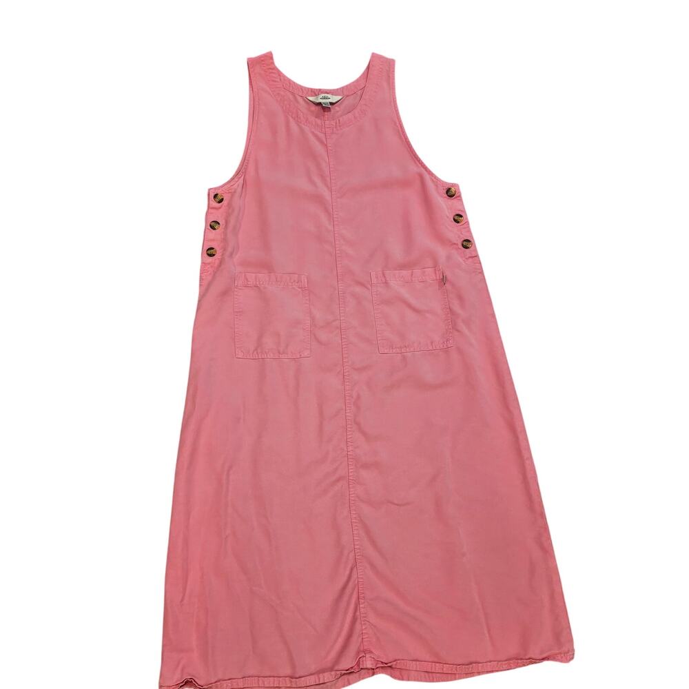 AKS Amy K su pinafore apron jumper midi dress pink large Petite cottage farm
